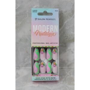 Salon Perfect Artificial Fake Press-ons Modern Nostalgia Almond Medium NWT